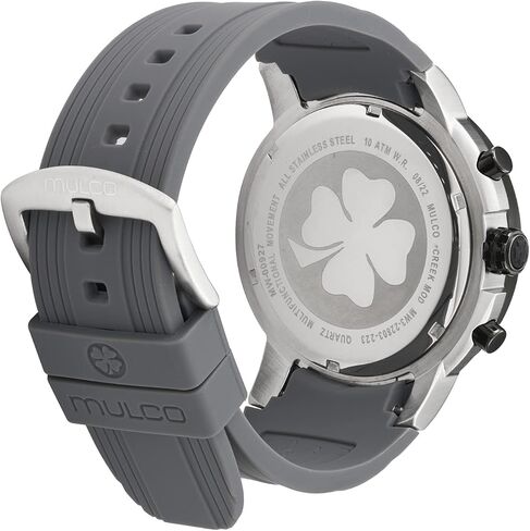 MULCO Watches for Men, Creek Stainless Steel Case with White Wrist Silicone Band, Quartz Multifunctional Movement Large Face Premium Analog Display-Luxury Sport Watch -100m, Waterproof in Kuwait