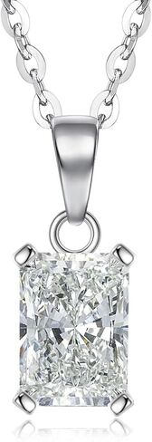قلادة قلادة مشع من Secretalk Moissanite للنساء ، 1-2Ct D Color Cut 925 Sterling Silver Solitaire Moissanite Necklace مع شهادة الأصالة in Kuwait