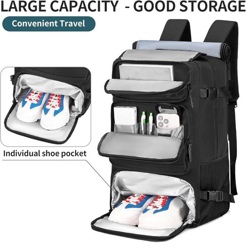 حقيبة ظهر للسفر للرجال معتمدة من شركة الطيران، حقيبة ظهر قابلة للتحويل من النايلون، باللون الأخضر الداكن in Kuwait