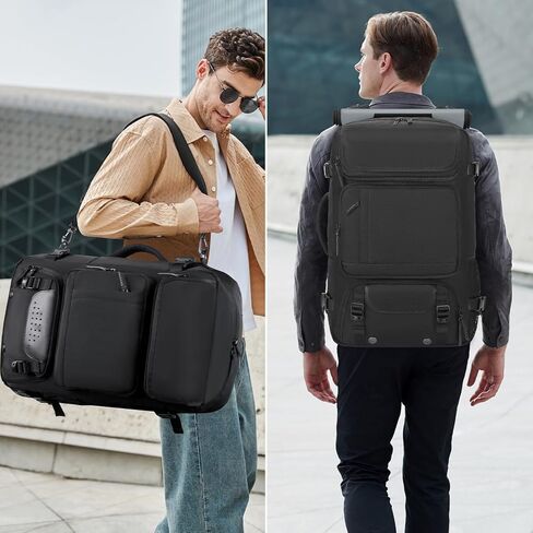 حقيبة ظهر للسفر للرجال معتمدة من شركة الطيران، حقيبة ظهر قابلة للتحويل من النايلون، باللون الأخضر الداكن in Kuwait