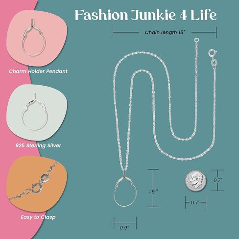 FashionJunkie4Life Dainty Charm Holder Necklace | 18" Chain Pendant Necklace For Women in Saudi Arabia