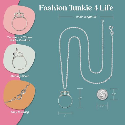 FashionJunkie4Life Dainty Charm Holder Necklace | 18" Chain Pendant Necklace For Women in Saudi Arabia