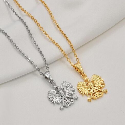 Poland Symbol Eagle Pendant Necklaces for Women Men - Poland Eagle Jewelry - Polish Gifts for Unisex - Fashion Accessories Polska Poles in Kuwait