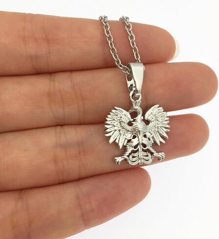 Poland Symbol Eagle Pendant Necklaces for Women Men - Poland Eagle Jewelry - Polish Gifts for Unisex - Fashion Accessories Polska Poles in Kuwait
