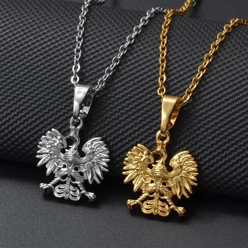 Poland Symbol Eagle Pendant Necklaces for Women Men - Poland Eagle Jewelry - Polish Gifts for Unisex - Fashion Accessories Polska Poles in Kuwait