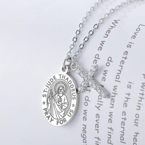 قلادة صليب الحماية الشريكة للنساء Menst Michael/Archangel Raphael/St Christopher/St Jude/St Joseph/St Anthony Medal Netclace Netlace for Women Mens in Saudi Arabia