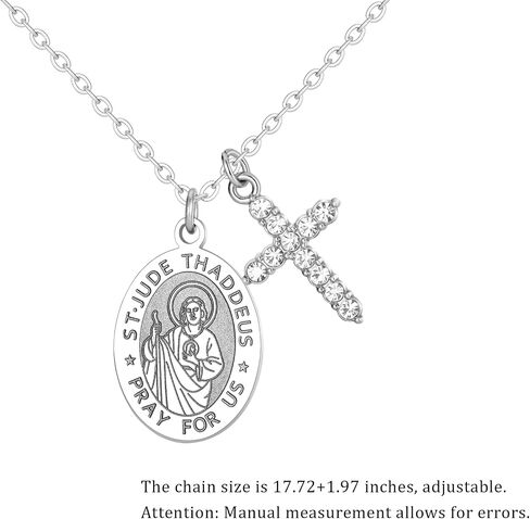 قلادة صليب الحماية الشريكة للنساء Menst Michael/Archangel Raphael/St Christopher/St Jude/St Joseph/St Anthony Medal Netclace Netlace for Women Mens in Saudi Arabia