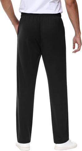 Neer 4 Pack Men's Sweatpants Athletic Drawstring Open Bottom Pants Workout Running Lounge Pants with Pocket for Men (Black, Dark Mixed Gray, Light Mixed Gray, Navy Blue,S) in Saudi Arabia