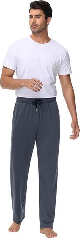 Neer 4 Pack Men's Sweatpants Athletic Drawstring Open Bottom Pants Workout Running Lounge Pants with Pocket for Men (Black, Dark Mixed Gray, Light Mixed Gray, Navy Blue,S) in Saudi Arabia