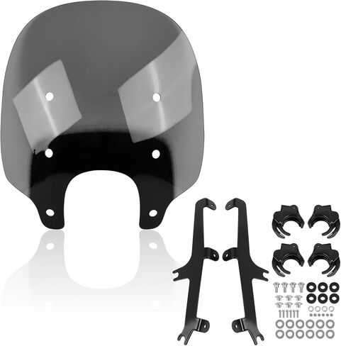 Motorcycle Windscreen Windshield Compatible with Harley Nightster 975 RH975 RH 975 22-24 Nighster 975 Special RH975S 23-24 PC Windscreen Double Bubble (L-Black Bracket) in Kuwait