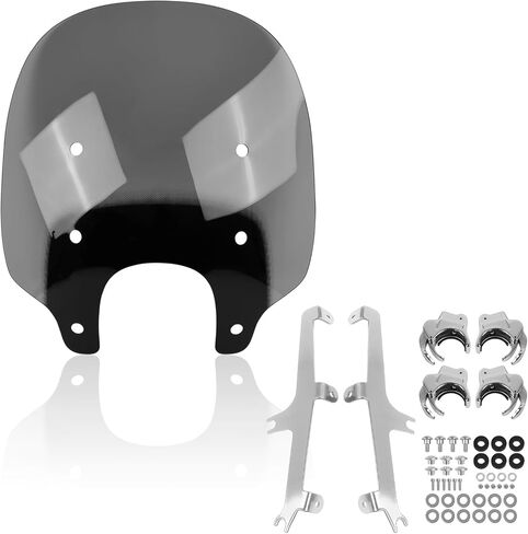 الزجاج الأمامي للدراجات النارية الزجاج الأمامي متوافق مع Harley Nightster 975 RH975 RH 975 22-24 Nighster 975 Special RH975S 23-24 PC Bubble Double Bubble (L-Black Bracket) in Saudi Arabia