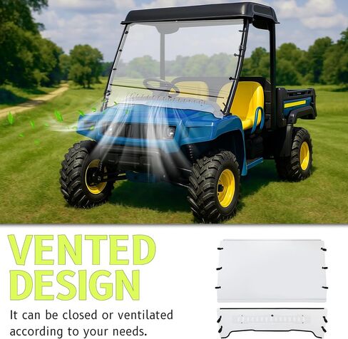 HECASA Front Vented Windshield Compatible with 2005-2020 John Deere Gator TS/TX/TE Scratch Resistant Full Clear Windscreen in Saudi Arabia