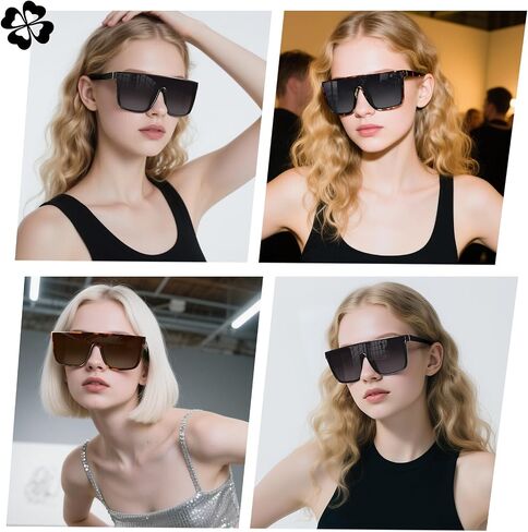 KUGUAOK Vintage Oversized Square Sunglasses for Women Big Large Frame Shades Goggle Siamese Lens UV Protection Sun Glasses in Saudi Arabia
