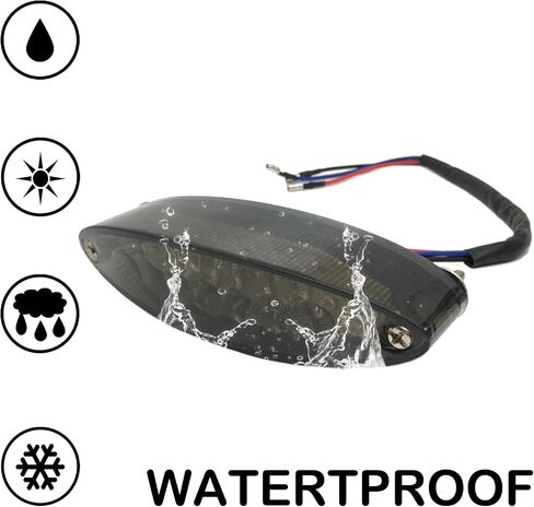 Universal 12V 28-LEDs Motorcycle Brake Warning Tail light Compatible with Cruiser Chopper Cafe ATV Racer Dirt Bike License Plate Light (Smoke) in Kuwait