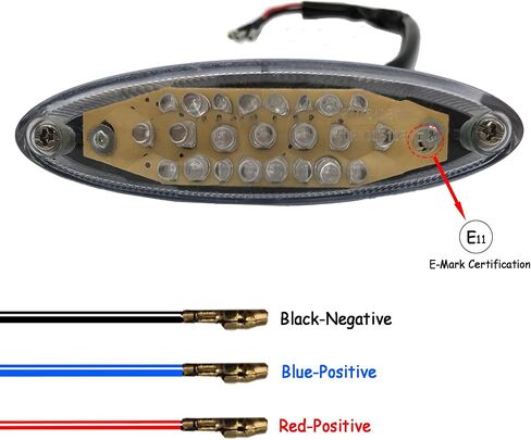 Universal 12V 28-LEDs Motorcycle Brake Warning Tail light Compatible with Cruiser Chopper Cafe ATV Racer Dirt Bike License Plate Light (Smoke) in Kuwait