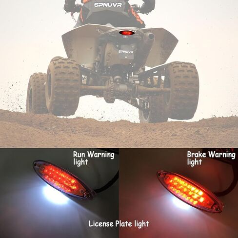 Universal 12V 28-LEDs Motorcycle Brake Warning Tail light Compatible with Cruiser Chopper Cafe ATV Racer Dirt Bike License Plate Light (Smoke) in Kuwait