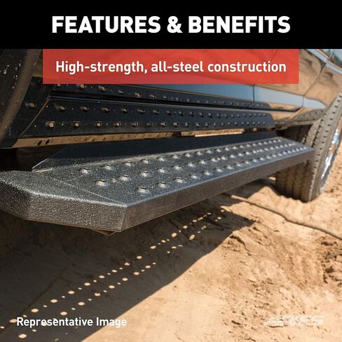 Aries C2885 Ridestep 6-1/2 "× 85" لوحات تشغيل فولاذ أسود (بدون قوسين) in Kuwait