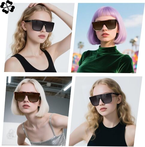 KUGUAOK Vintage Oversized Square Sunglasses for Women Big Large Frame Shades Goggle Siamese Lens UV Protection Sun Glasses in Saudi Arabia