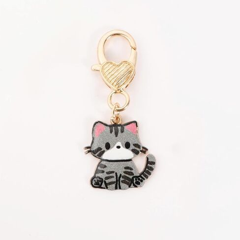 5 Pcs Women Girls Keychain Cute Cat Keychain Small Bag Charm Metal Keychains Pendant Kawaii Small Kitty Key Chain in Saudi Arabia