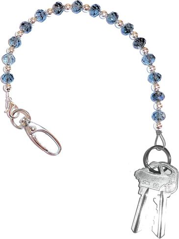 حارس مفتاح Hidden Hollow Beads 12 "Women Blue Beaded Hand Strap Stain Finder Writal Wallet Ring Ring anti-Lost Ring in Kuwait