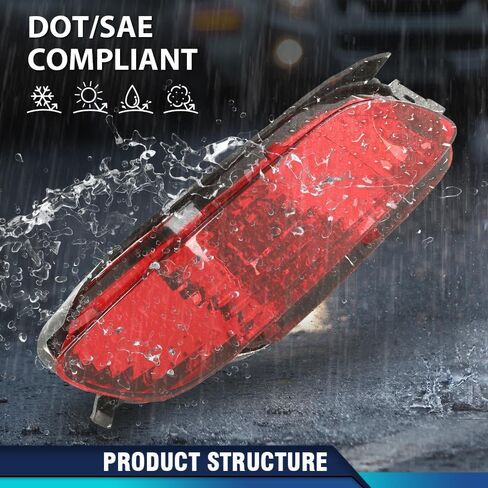 PIT66 PIT66 المصد الخلفي عاكس العاكس ضوء العاكس مع المصابيح 2pcs متوافق مع RX400H 2006-2008/ FIT RX350 2007-2009/ FIT RX330 2004-2006 819100E010 ، 81911-48040 ، 819110E010 in Saudi Arabia