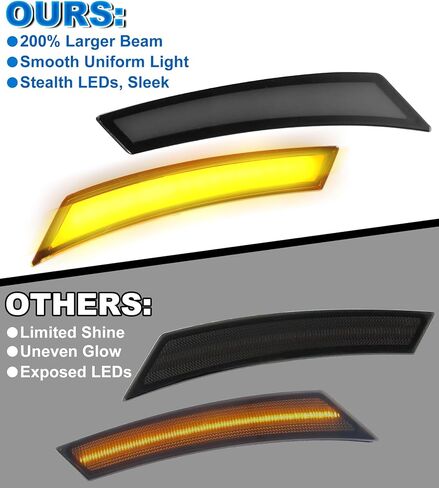 Fender LED LED Side Marker Lights لـ Nissan Frontier 2022-2025 عاكسات مع إشارات دوران متسلسلة ومصابيح تشغيل النهار DRL ، 3rd Gen Frontier Truck Well Lights Accessories (Amber Lens) in Kuwait