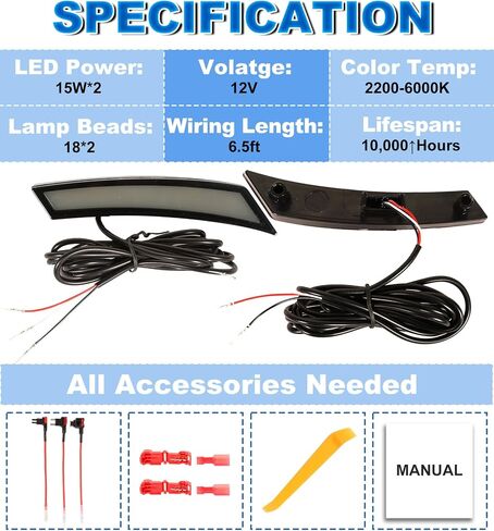 Fender LED LED Side Marker Lights لـ Nissan Frontier 2022-2025 عاكسات مع إشارات دوران متسلسلة ومصابيح تشغيل النهار DRL ، 3rd Gen Frontier Truck Well Lights Accessories (Amber Lens) in Kuwait