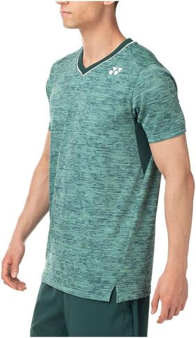 YONEX Men's Athletic Crew Neck Shirt, Slim Fit, Teal Green in Saudi Arabia