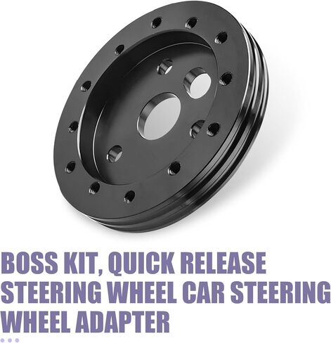 موصل قاعدة التوجيه 0.5 "لضبط السيارات ، 6 ثقوب إلى 3 ثقوب محول العجلة التوجيه ، إكسسوارات الإصلاح المحمولة ، Universal لمعظم السيارات (أسود) (أسود) in Kuwait