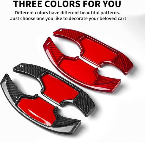 T-carbon Paddle Shifter Extensions Fits Mustang GT Ecoboost 2025; Real Glass Fiber Steering Wheel Paddles Shift Cover Trim Fits Mustang Dark Horse Mach-E 2023 2024 Gear Shift Accessories Glossy RED in Kuwait