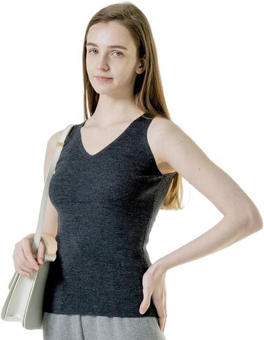100% Merino Wool Women Tank Top | Wool Shirt for Women. Soft Lightweight Breathable V-Neck Sleeveless Vest in Saudi Arabia