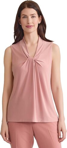 Kasper Women's Olcyless Knot Front Matte Jersey Top in Saudi Arabia