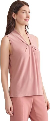 Kasper Women's Olcyless Knot Front Matte Jersey Top in Saudi Arabia