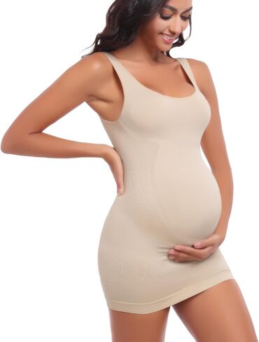 Women’s Maternity Sleeveless Tank Tops, Pregnancy Belly Support Shapewear Baby Shower Bodycon Dress Workout Shirts in Saudi Arabia