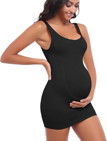 Women’s Maternity Sleeveless Tank Tops, Pregnancy Belly Support Shapewear Baby Shower Bodycon Dress Workout Shirts in Saudi Arabia