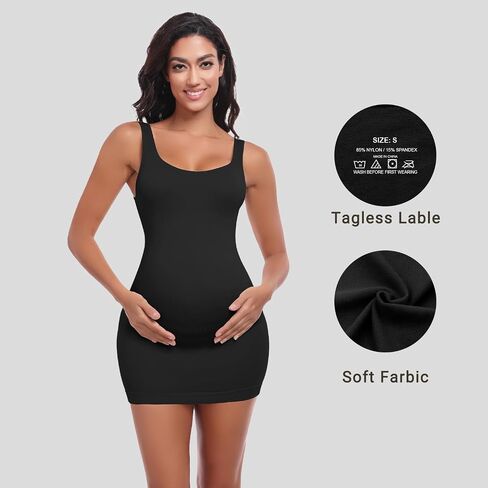 Women’s Maternity Sleeveless Tank Tops, Pregnancy Belly Support Shapewear Baby Shower Bodycon Dress Workout Shirts in Saudi Arabia