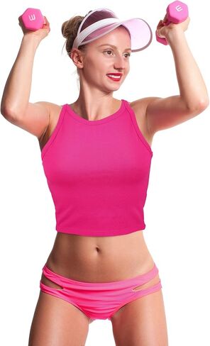4 Pieces Basic Crop Tank Tops Women Racerback Crop Tops Cotton Sport for Girls Lady Daily Wearing in Saudi Arabia