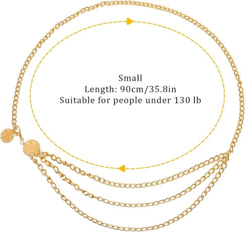 Multilayer Metal Waist Chain Belt for Women, Fashion Adjustable Gold Belts for Woman Body Belly Chain for Women Dress Jeans Trousers Western Accessories for Female Gift for Friends Lover in Saudi Arabia