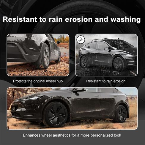 بالنسبة إلى حامي حافة عجلات Tesla 20in ، واقي Hubcaps للموديل 3/Y/X/S RIM RIM RING RINGS FOR TESLA (4pcs Black) in Kuwait