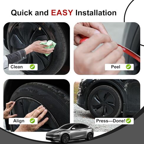 بالنسبة إلى حامي حافة عجلات Tesla 20in ، واقي Hubcaps للموديل 3/Y/X/S RIM RIM RING RINGS FOR TESLA (4pcs Black) in Kuwait