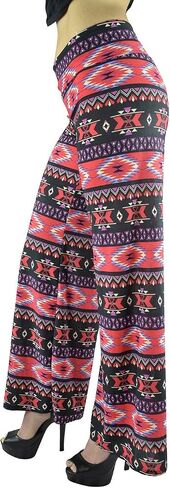 Belle Donne Women Palazzo Pants Chevron Aztec Tribal Highwaist Pants Plus Size in Kuwait