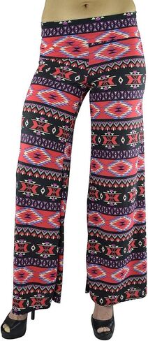 Belle Donne Women Palazzo Pants Chevron Aztec Tribal Highwaist Pants Plus Size in Kuwait