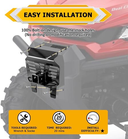Weisen 2 "مستقبل أمامي Towing Hitch متوافق مع Honda Pioneer 1000/1000-5/1000-6 2022-2025 in Saudi Arabia