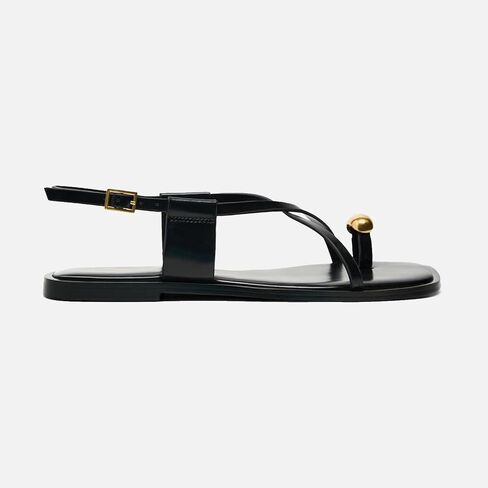 Lymphvity Women's Metal Toe Ring Strappy Flat Sandals Open Square Toe Gladiator Lace Up Sandals With Buckle Strap Casual Summer Beach Slides Sandal in Kuwait