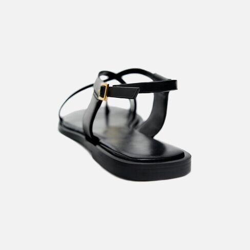Lymphvity Women's Metal Toe Ring Strappy Flat Sandals Open Square Toe Gladiator Lace Up Sandals With Buckle Strap Casual Summer Beach Slides Sandal in Kuwait