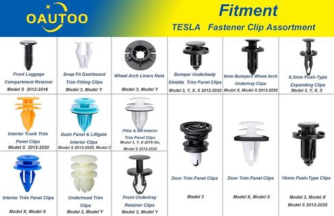 Oautoo 150pcs لـ Tesla Body Interior and Externer Retainer Clip Clip in Saudi Arabia