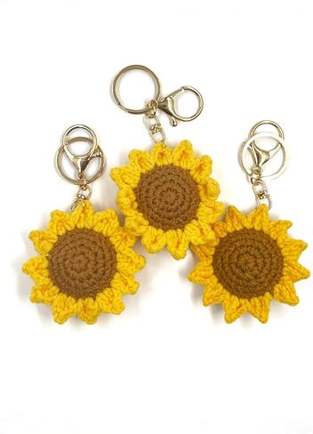 3PCS Cute Flower Key Chains, Handmade Weaving Keychain for Car Keys Wallet Purse Accessories in Kuwait