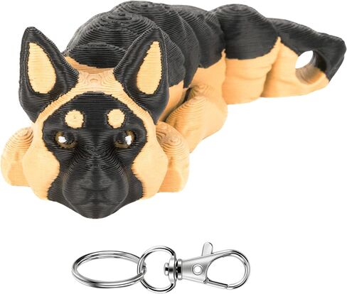 ثلاثية الأبعاد المطبوعة الألمانية Shepherd Dog Cheychain - 3D المطبوعة التعبير عن سلسلة مفاتيح تململ - هدية الكلب اللطيف - مشبك جراد البحر المعدني in Kuwait