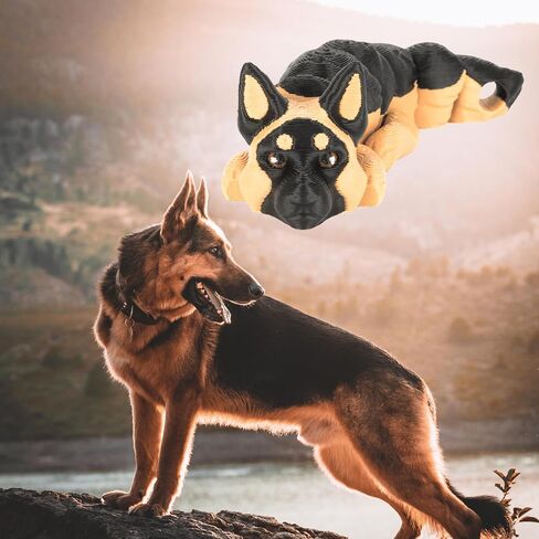 ثلاثية الأبعاد المطبوعة الألمانية Shepherd Dog Cheychain - 3D المطبوعة التعبير عن سلسلة مفاتيح تململ - هدية الكلب اللطيف - مشبك جراد البحر المعدني in Kuwait