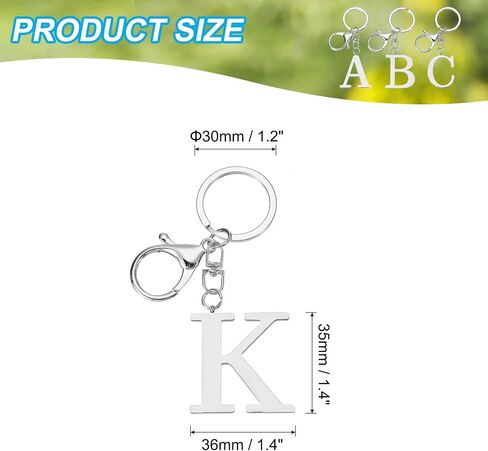 PATIKIL Initial Letter Key Chain, Letter A-Z Keychain Initials Keyring Cute Metal Alphabet Keyrings for Handbag in Kuwait